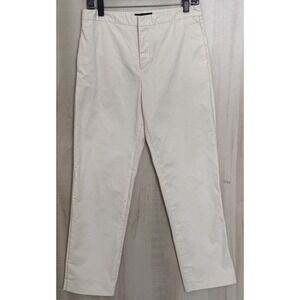 Fabiana Filippi Beaded Trim Trousers Mid Rise Womens Medium White Italy Made